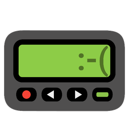 Pager and Frowning face