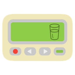 Pager and Glass of milk