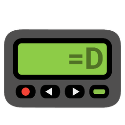 Pager and Grinning face with big eyes