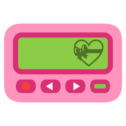 Pager and Heart with ribbon