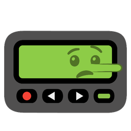 Pager and Lying face