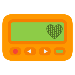 Pager and Orange heart