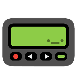 Pager and Relieved face