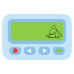 Pager and Snow-capped mountain