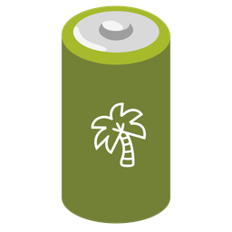 palm tree and battery