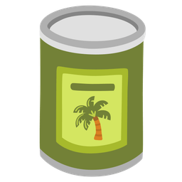 palm tree and canned food