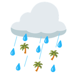 palm tree and cloud with rain