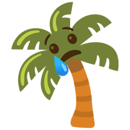 palm tree and crying face