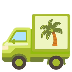 palm tree and delivery truck