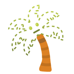 palm tree and dotted line face