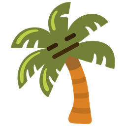 palm tree and expressionless face