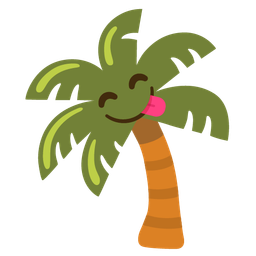 Palm tree and Face savoring food