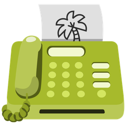 palm tree and fax machine