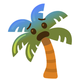 palm tree and fearful face