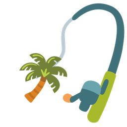 palm tree and fishing pole