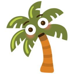 palm tree and flushed face