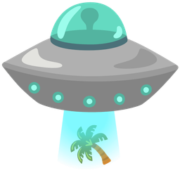 palm tree and flying saucer