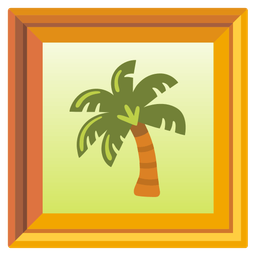 palm tree and framed picture