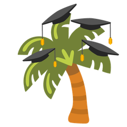 palm tree and graduation cap