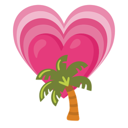 palm tree and growing heart