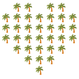 palm tree and heart suit