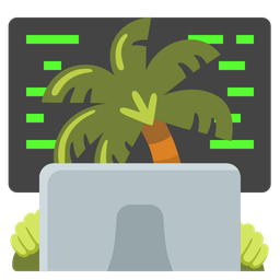 palm tree and laptop