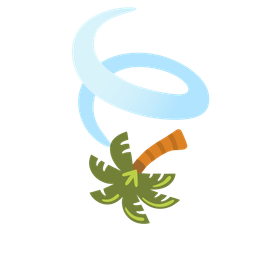 palm tree and leaf fluttering in wind