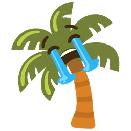 palm tree and loudly crying face