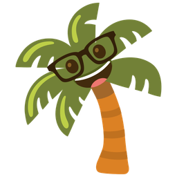 palm tree and nerd face