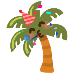 palm tree and partying face