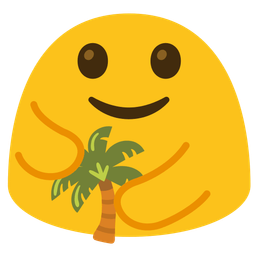 palm tree and people hugging