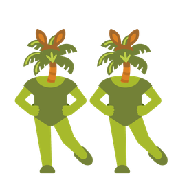 palm tree and rabbit face