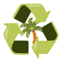 palm tree and recycling symbol
