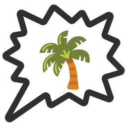 palm tree and right anger bubble