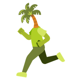 palm tree and running shoe