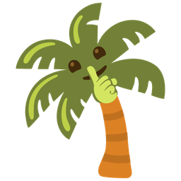 palm tree and shushing face