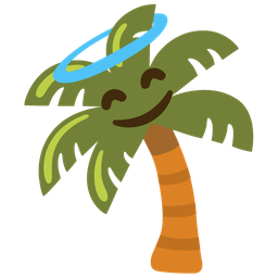 Palm tree and Smiling face with halo