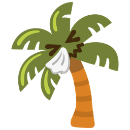 palm tree and sneezing face