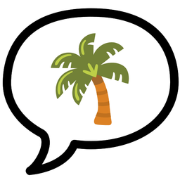 palm tree and speech balloon