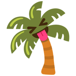 Palm tree and Squinting face with tongue