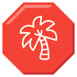palm tree and stop sign