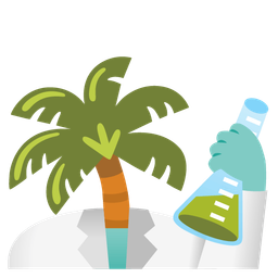 palm tree and test tube