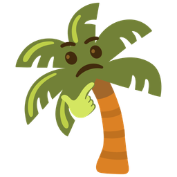 palm tree and thinking face