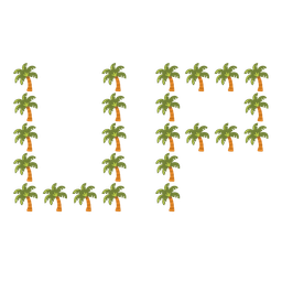 palm tree and UP! button