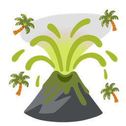 palm tree and volcano