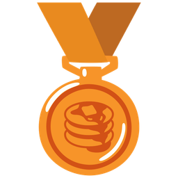 pancakes and 3rd place medal