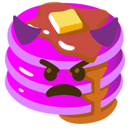 pancakes and angry face with horns
