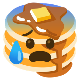 pancakes and anxious face with sweat