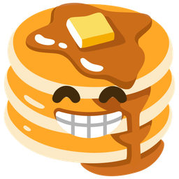 Pancakes and Beaming face with smiling eyes