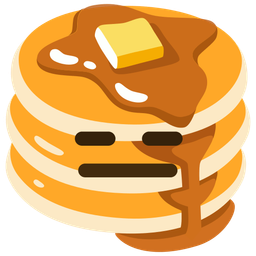 pancakes and expressionless face